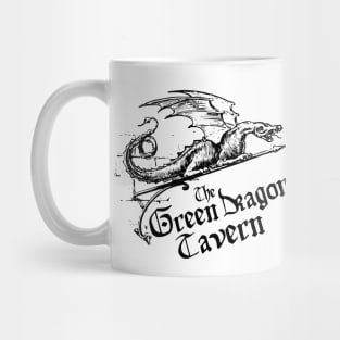 Green Dragon Tavern, Black, Transparent Background Mug
